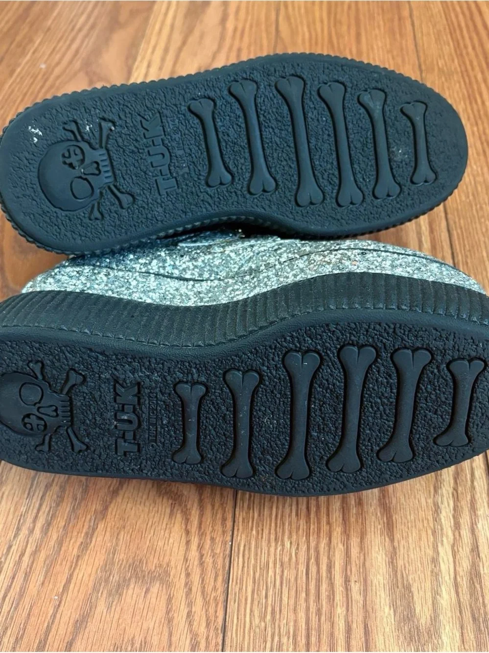 Silver Glitter T.U.K Platform Creepers